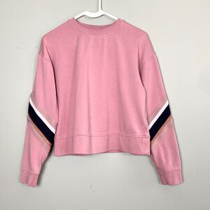 Ted Baker London Jjordan Sweatshirt Striped Sleeve Womens 1 2/4 Mauve Pink